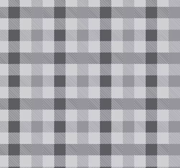 Grey gingham pattern kitchen roller blind - TenStickers