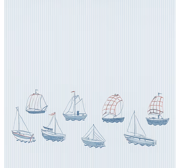Blue sailing boats kids roller blind - TenStickers