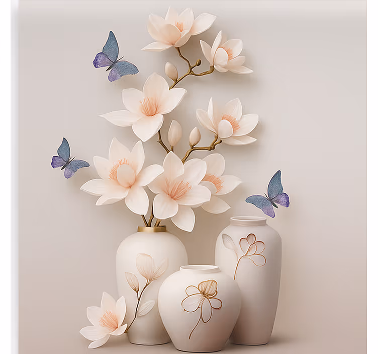 3D floral art living room roller blind - TenStickers