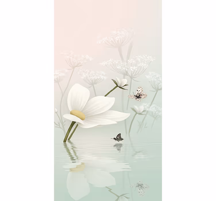 Ethereal Daisy Reflections kitchen roller blind - TenStickers