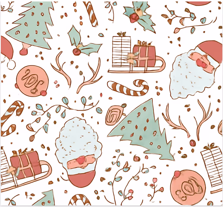 Scandi Christmas Pattern living room roller blind - TenStickers