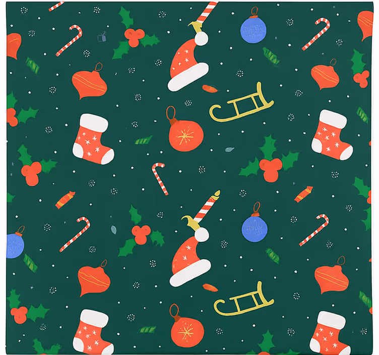 Santa Gingerbread Pattern living room roller blind - TenStickers