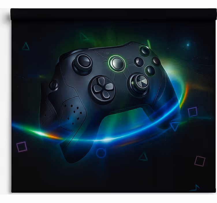 Neon futuristic gaming controller  geek roller blind - TenStickers