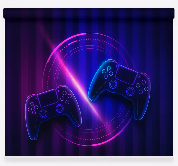 Neon clash game controllers  geek roller blind - TenStickers