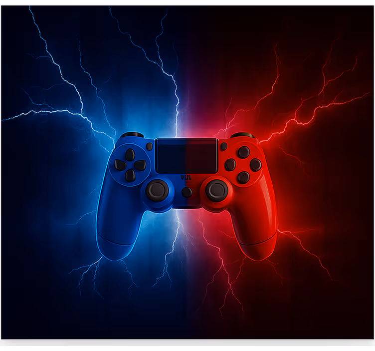 Red blue electric controller  geek roller blind - TenStickers