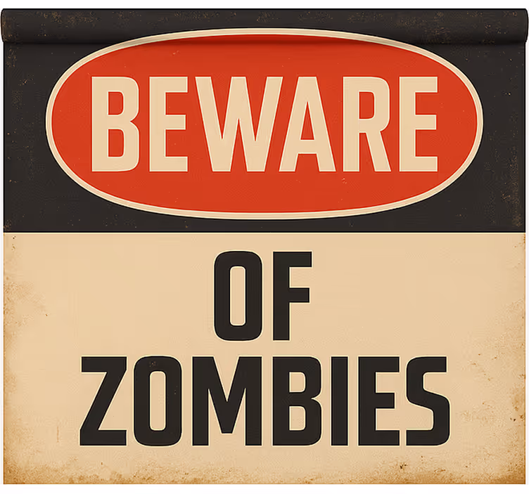 Beware of zombies geek roller blind - TenStickers