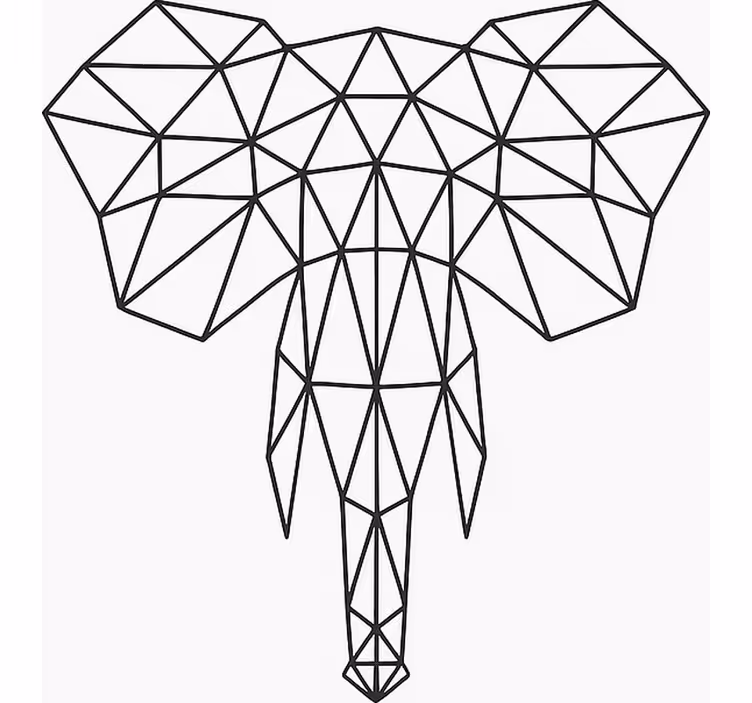 Modern geometric elephant teenage roller blind - TenStickers