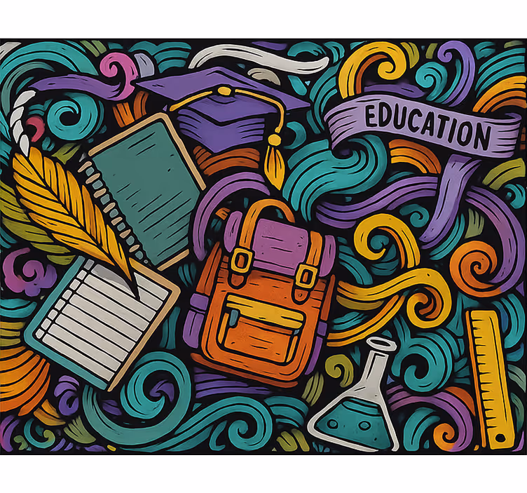 Colorful abstract objects teenage roller blind - TenStickers