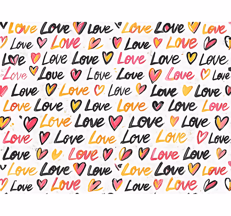 tekst ¨love love love¨ teenage roller blind - TenStickers