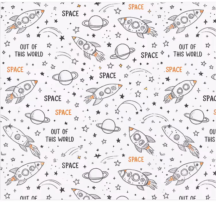 Drawn space pattern teenage roller blind - TenStickers