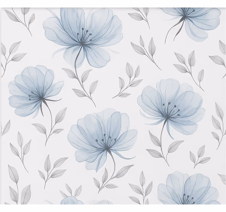 Blue elegant flowers teenage roller blind - TenStickers
