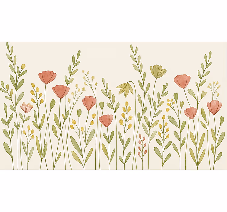 Poppy flower field  dining room roller blind - TenStickers