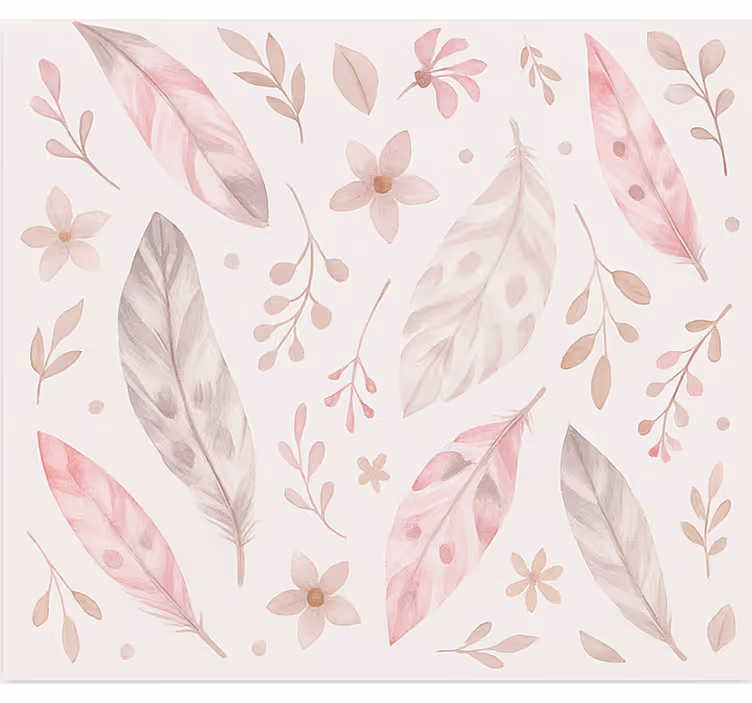 feathers pink teenage roller blind - TenStickers