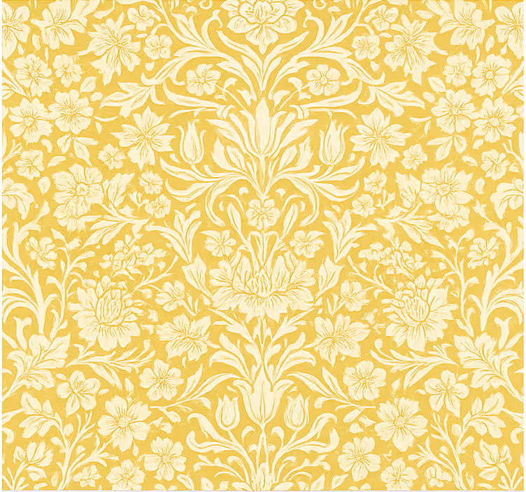 Dining room roller blind with yellow mandala flowers - TenStickers