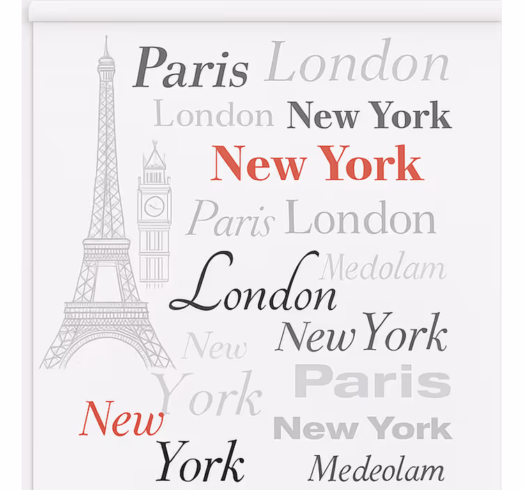 Teenage roller blind new york paris tokyo - TenStickers