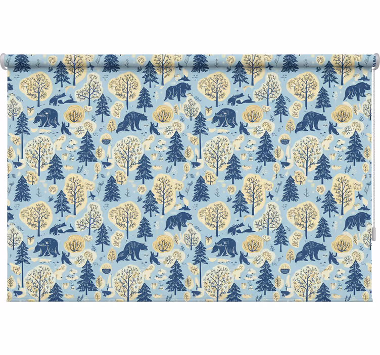 Skandinavian roller blind bear in scandinavian woods - TenStickers