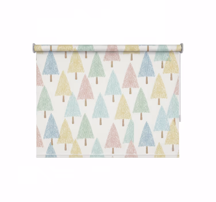 Skandinavian roller blind in pastel nordic trees - TenStickers