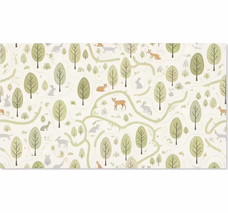 Scandinavian roller blind artsy abstract forest trees - TenStickers