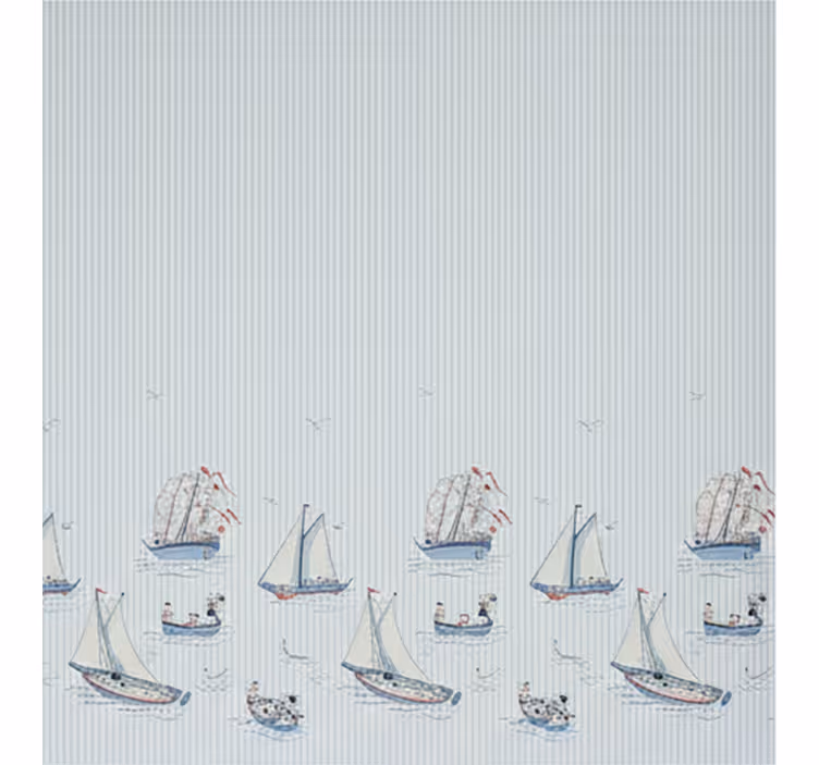 Ocean blue sailing ships scandinavian roller blind - TenStickers