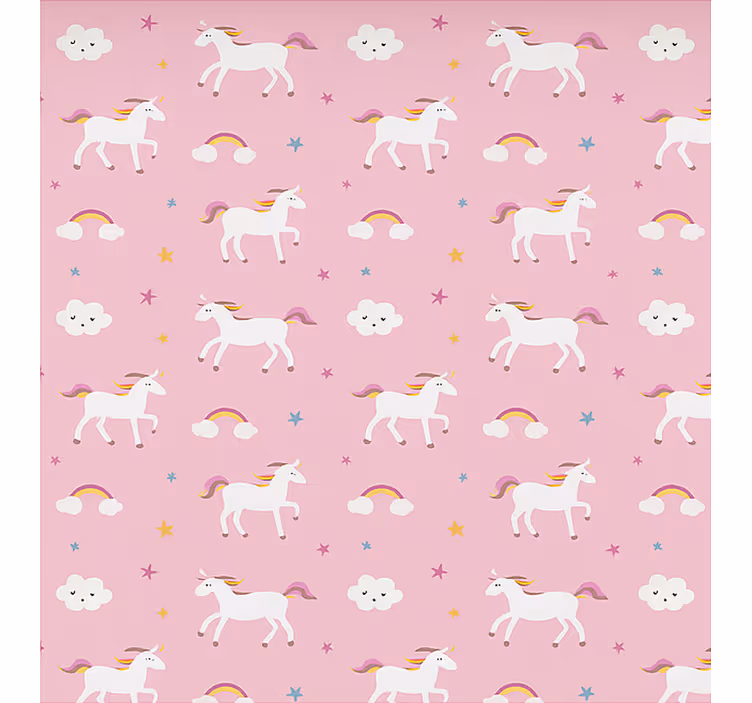 Scandinavian roller blind pink dancing unicorns - TenStickers