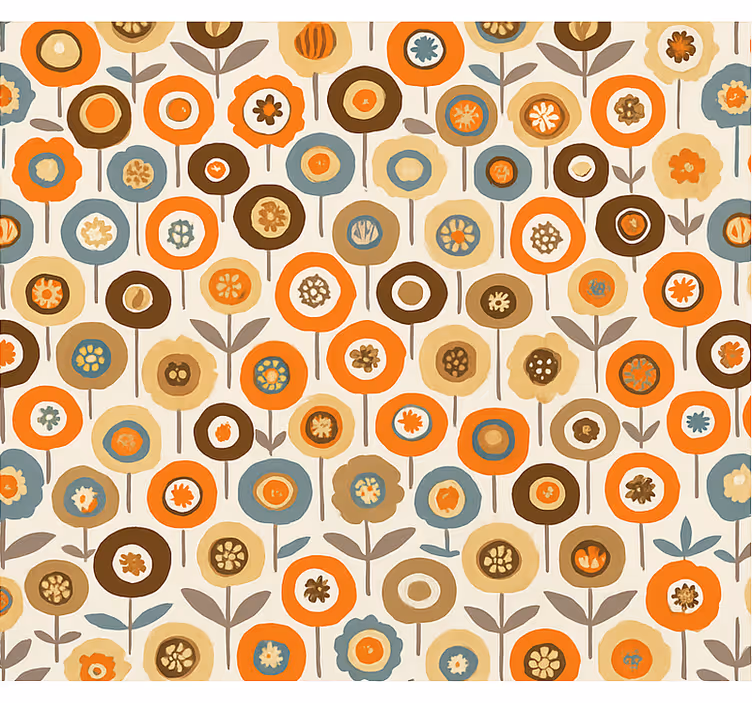Skandinavian roller blind with vibrant vintage flowers - TenStickers
