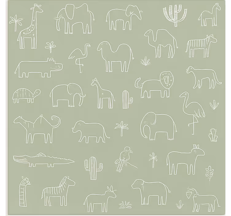 Skandinavian roller blind jungle animal silhouettes - TenStickers