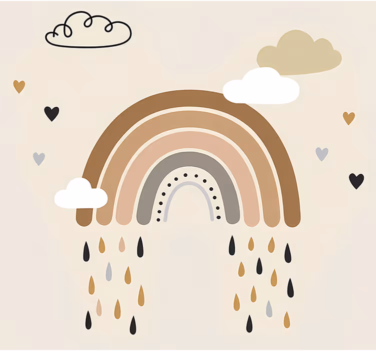 Skandinavian roller blind in nude tone rainbow - TenStickers