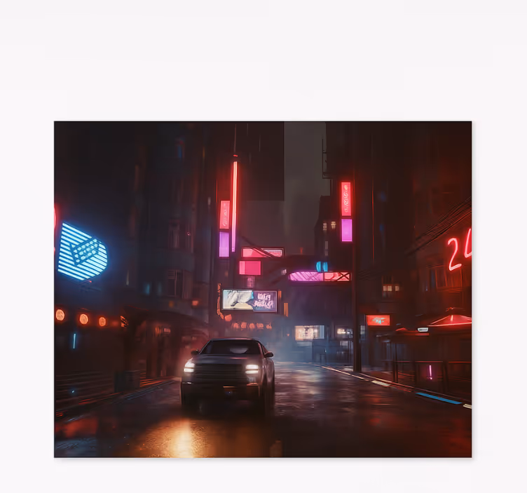 Teenage roller blind dystopian night cityscape - TenStickers