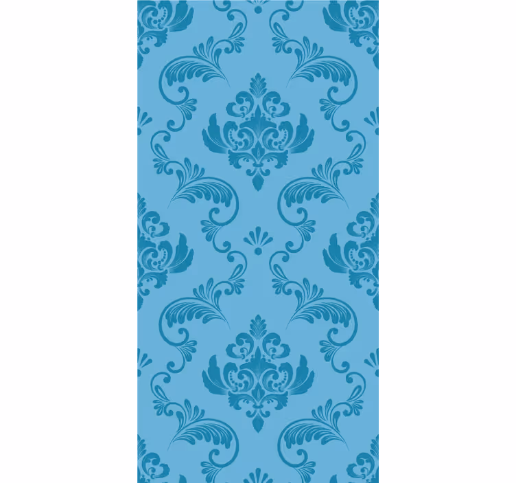 Bathroom roller blind in blue botanical curves - TenStickers
