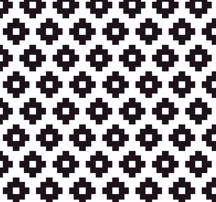 Bathroom roller blind with geometric tile design - TenStickers