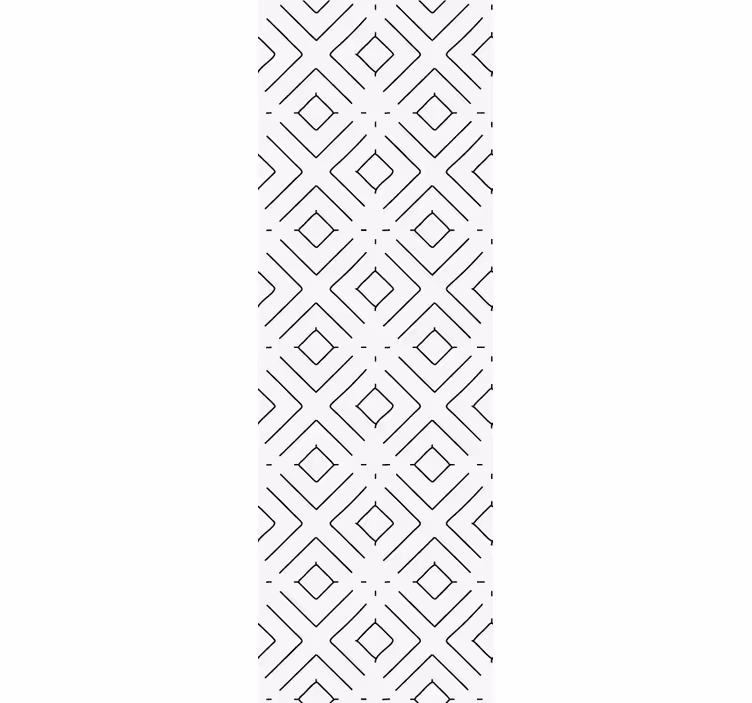 Home office roller blind white geometric pattern - TenStickers