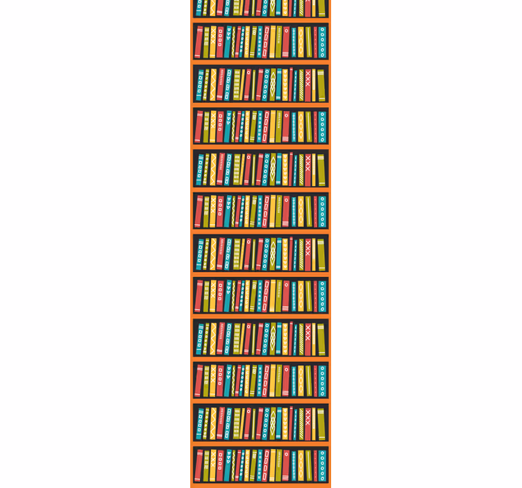 Home office roller blind colorful library design - TenStickers