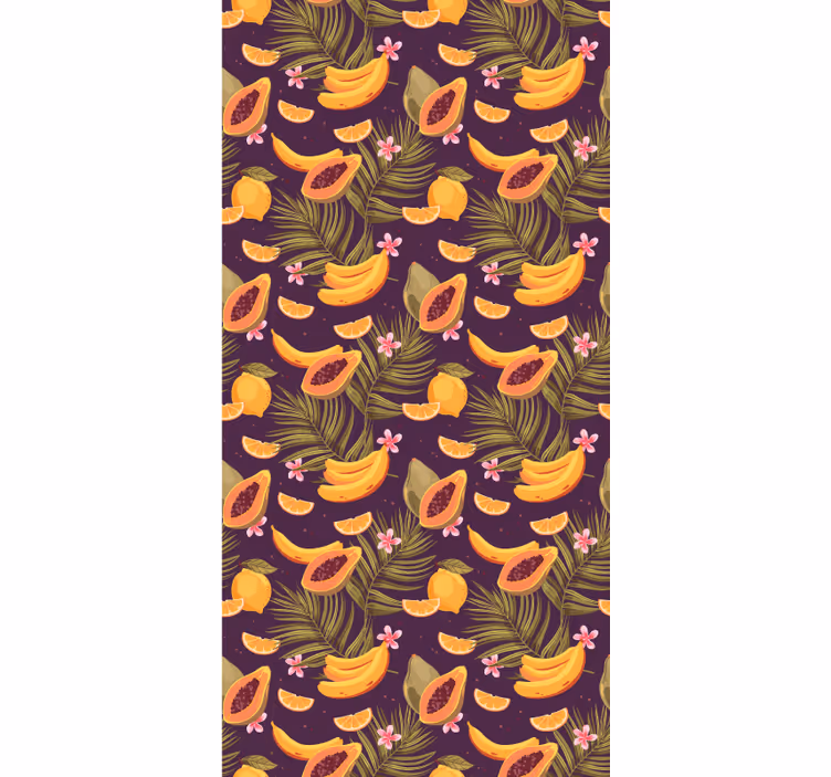 Dining room roller blind with tropical fruit design - TenStickers