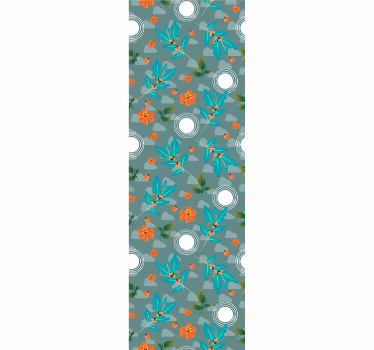 Floral geometric dining room roller blind - TenStickers