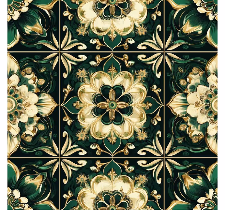 Kitchen roller blind botanical mosaic tiles - TenStickers