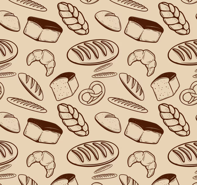 Kitchen roller blind with bakery elements pattern - TenStickers
