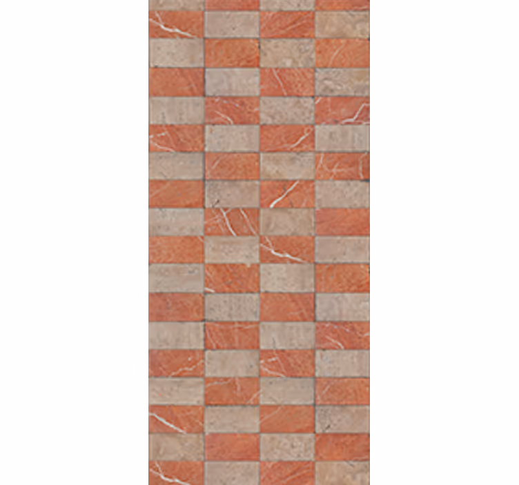 Kitchen roller blind geometric beige tiles - TenStickers