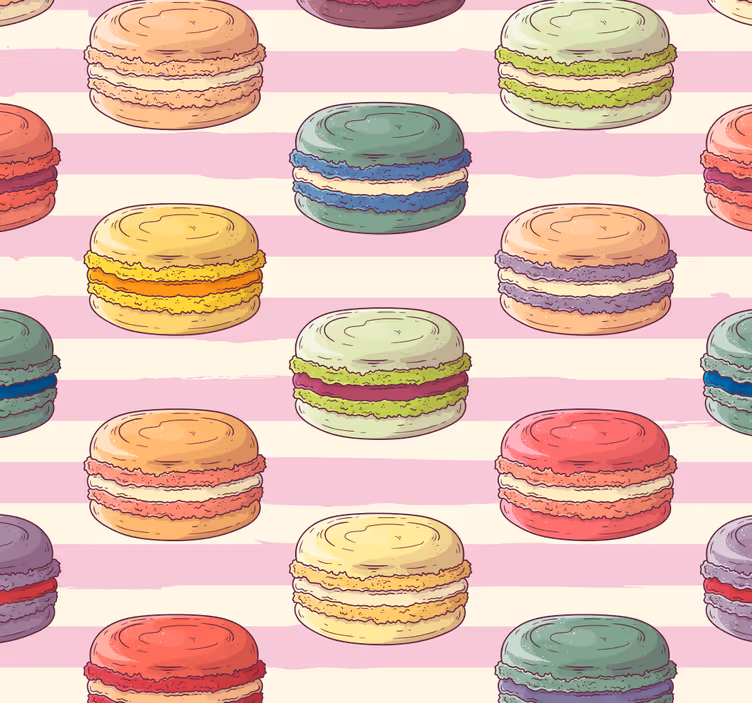 Kitchen roller blind colorful macarons pattern - TenStickers