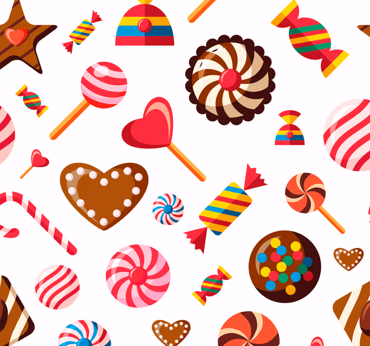 Candy patterns kitchen roller blind - TenStickers