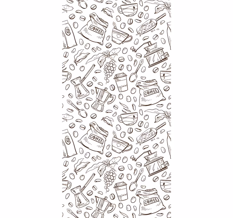 Kitchen roller blind coffee theme set - TenStickers