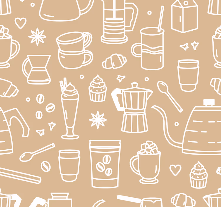 Kitchen roller blind café motif set - TenStickers