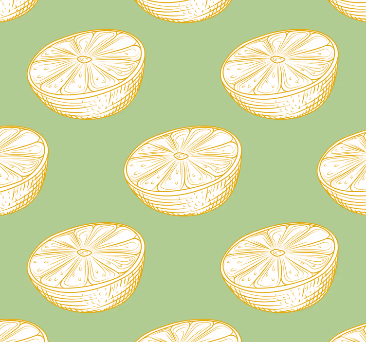 Kitchen roller blind ornamental citrus design - TenStickers