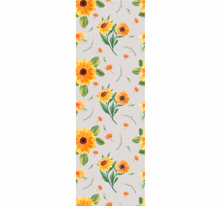 Kitchen roller blind sunflower watercolor pattern - TenStickers