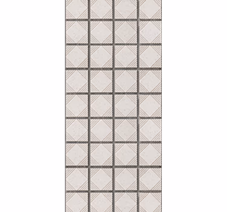Kitchen roller blind white minimalistic abstract tiles - TenStickers