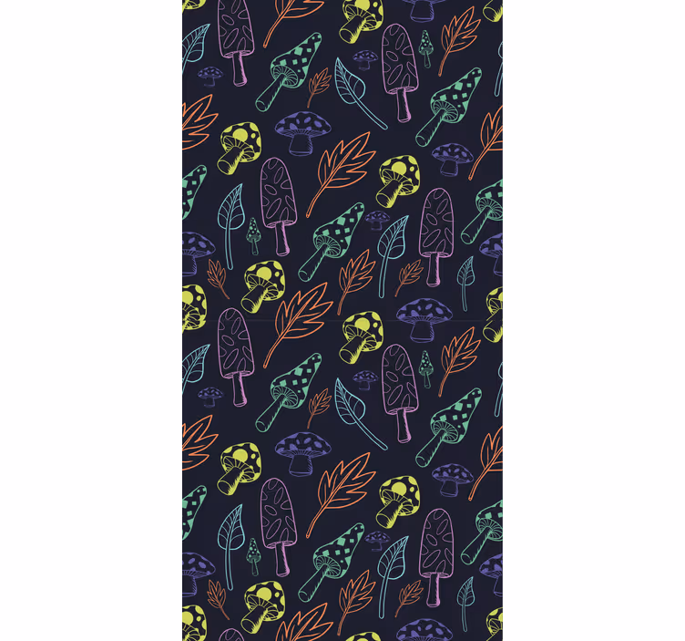 Kitchen roller blind with colorful mushrooms pattern - TenStickers