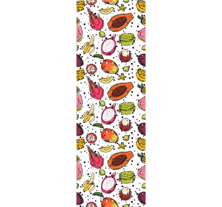 Kitchen roller blind sketch of colorful exotic fruits - TenStickers