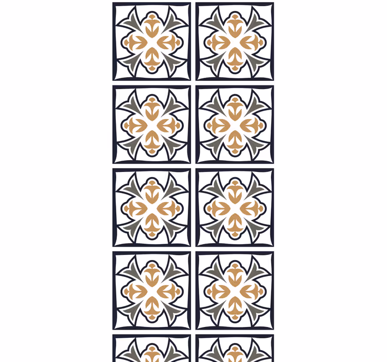 Kitchen roller blind in beige and black tile - TenStickers