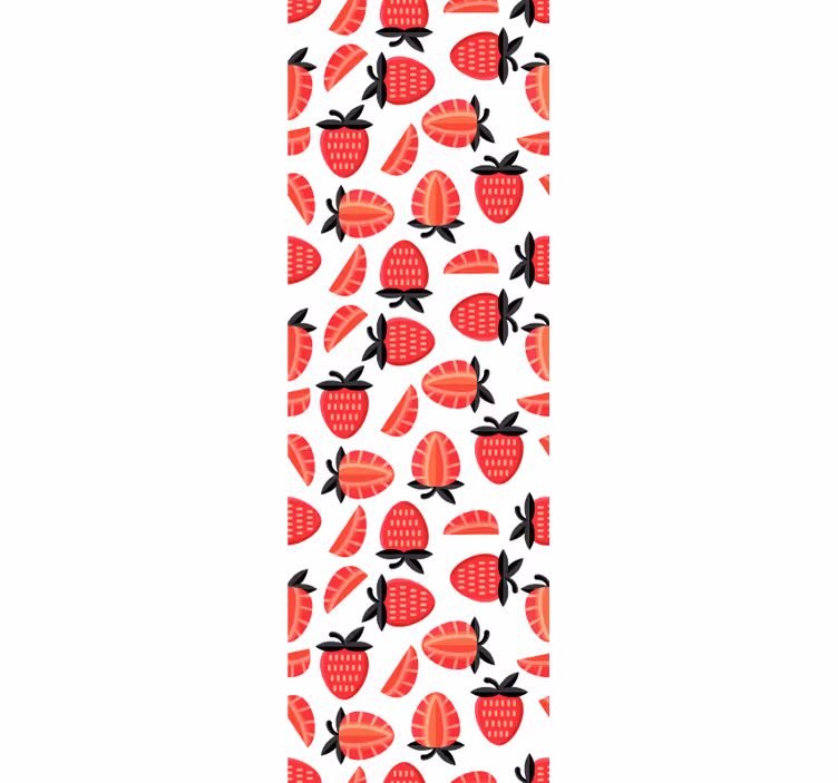 Kitchen roller blind with realistic red strawberries pattern - TenStickers