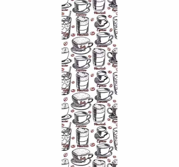 Coffee bean pattern kitchen roller blind - TenStickers