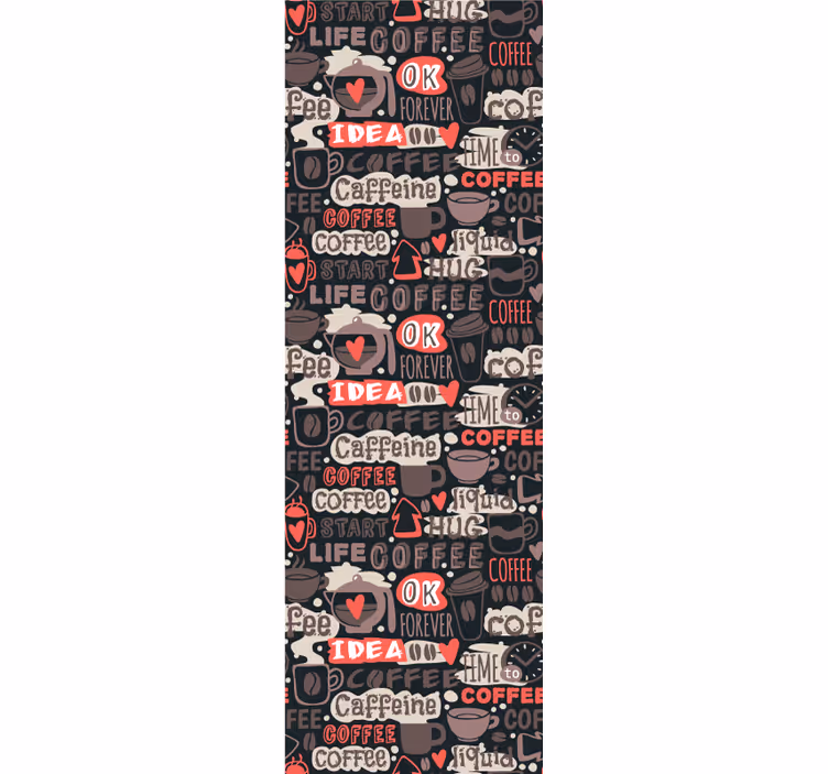 Kitchen roller blind with typographic coffee design - TenStickers